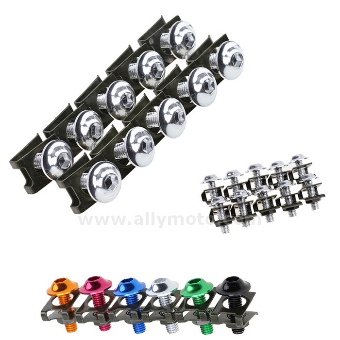 77 10Pcs 6Mm Universal Cnc Motorcycle Fairing Body Work Bolts Screws@5